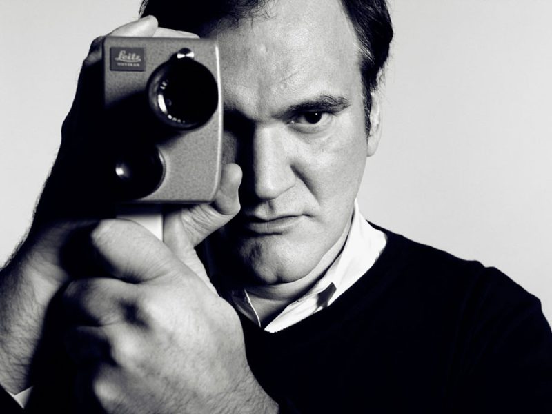 Film director Quentin Tarantino photographed with a Leica Leitz 8mm film camera