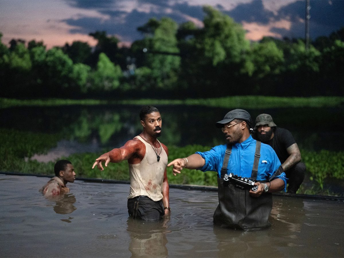 Michael B. Jordan and Ryan Coogler on the set of 'Sinners' (2025)
