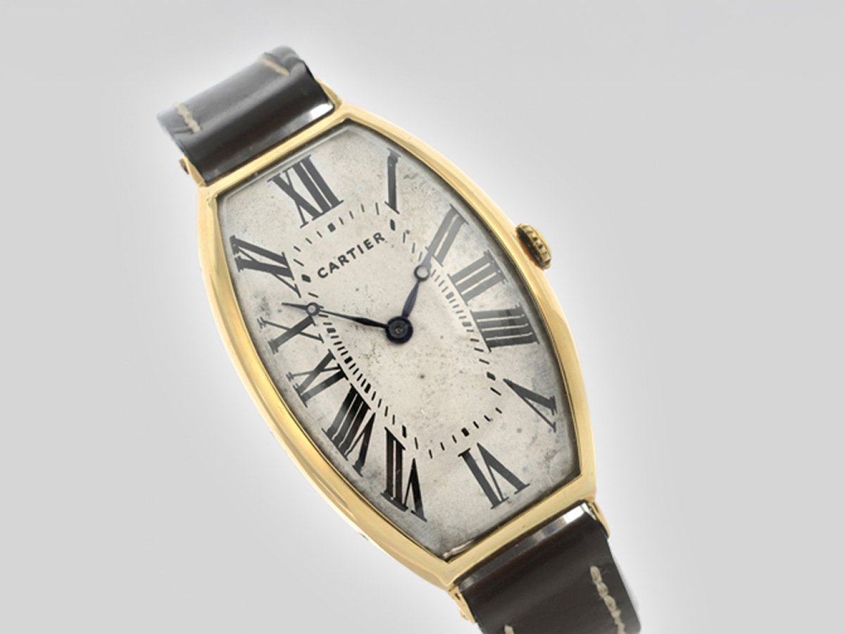 Vintage Cartier Tonneau wristwatch from circa 1914