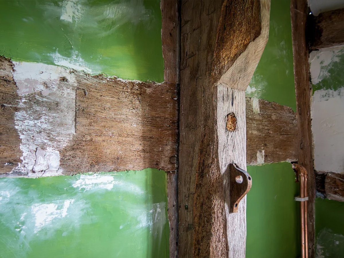 Original beams in Cwmmau Farmhouse in Herefordshire | Image: National Trust/Mike Henton