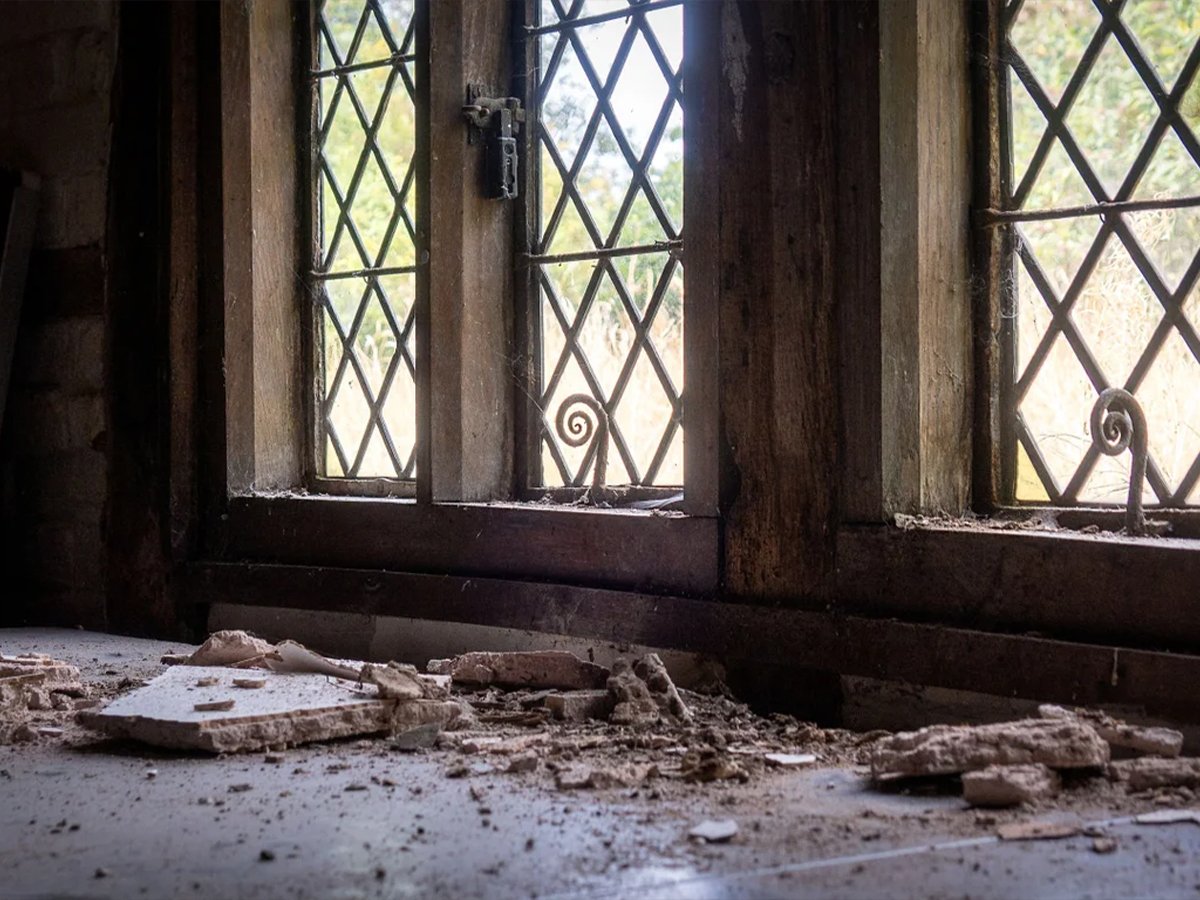 Cwmmau Farmhouse under restoration | Image: National Trust/Mike Henton