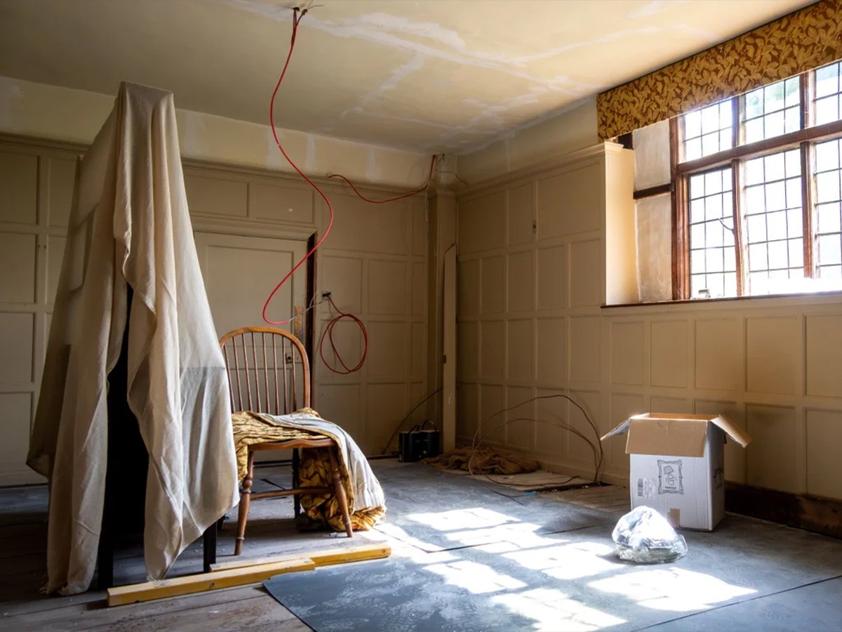 Cwmmau Farmhouse under restoration | Image: National Trust/Mike Henton