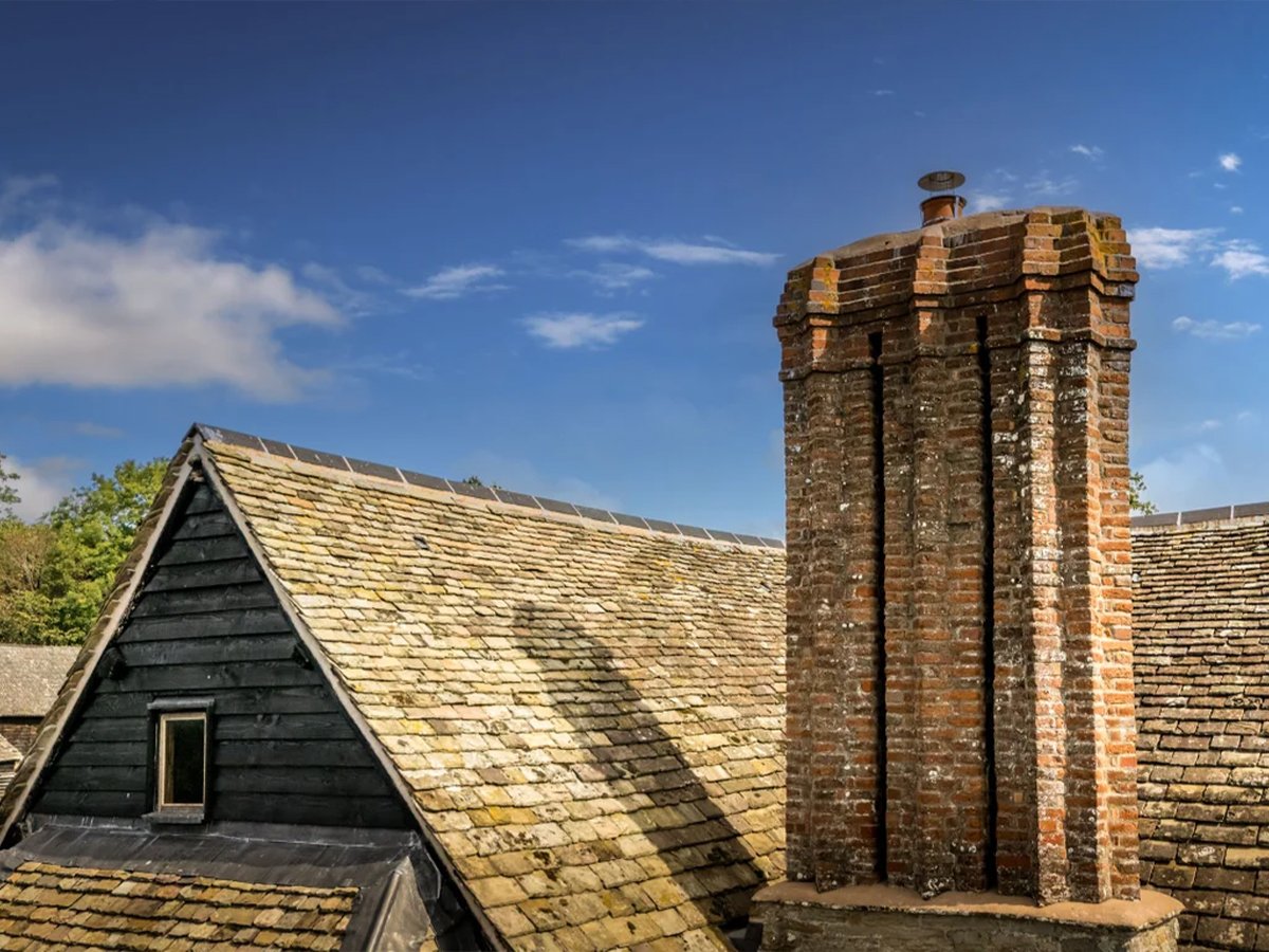 The roof of Cwmmau Farmhouse in Herefordshire taht served as Hewlands in 'Hamnet' | Image: National Trust/Mike Henton