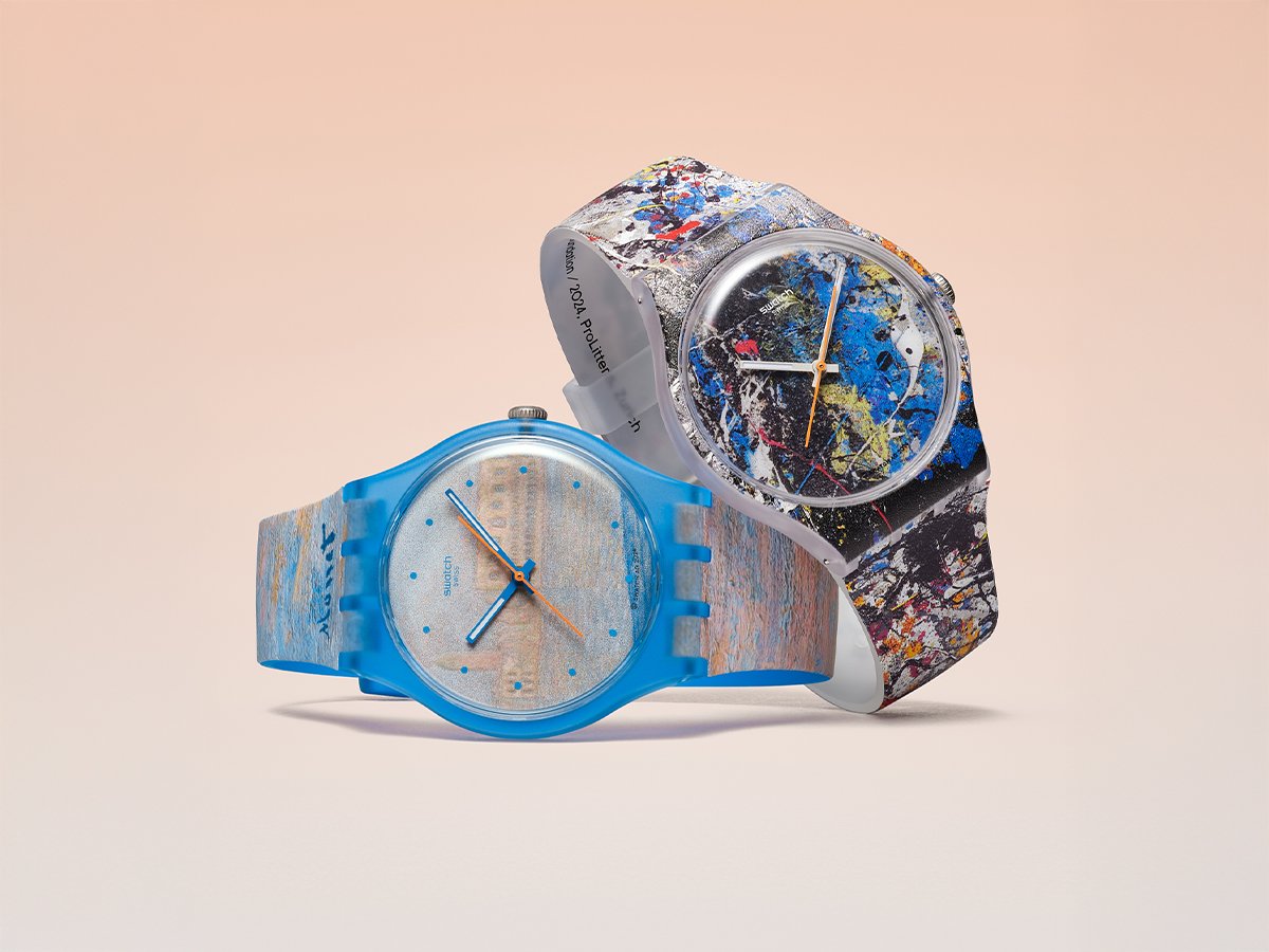 Swatch x Guggenheim Monet's Palazzo Ducale and Swatch x Guggenheim Pollock's Alchemy | Image: Swatch