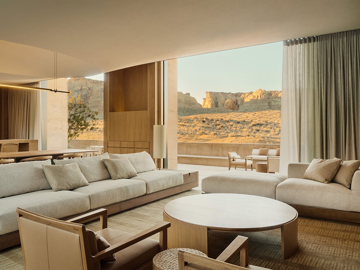 Living room space in Amangiri Villa