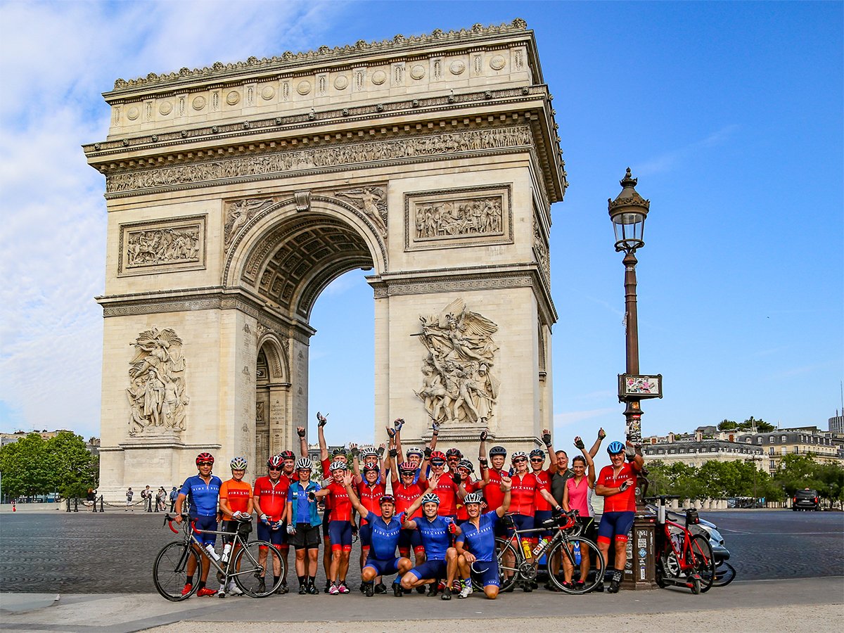The tour starts at the Arc de Triomphe in Paris