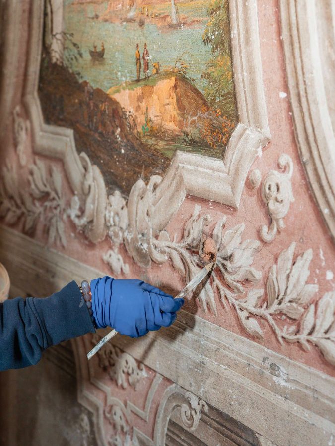 Palazzo restoration work by UniSVe | Image: Fondazione Dries Van Noten