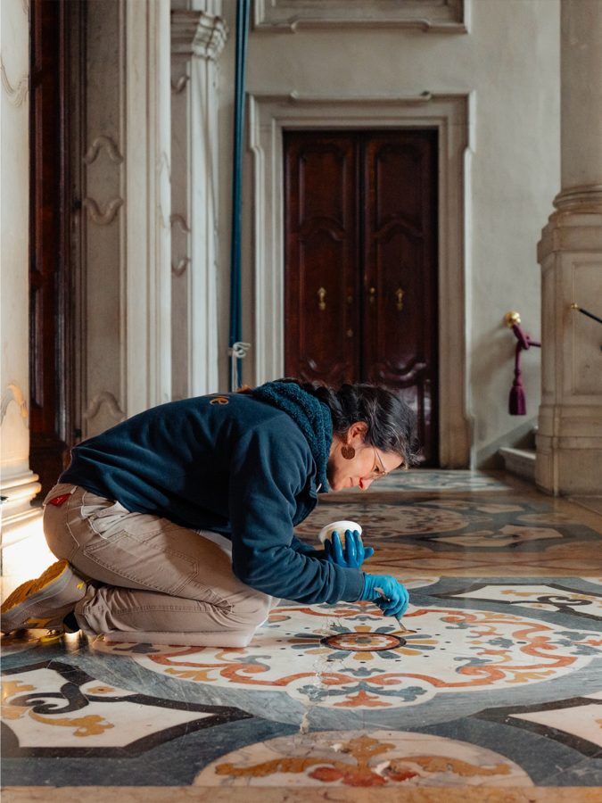 Palazzo restoration work by UniSVe | Image: Fondazione Dries Van Noten