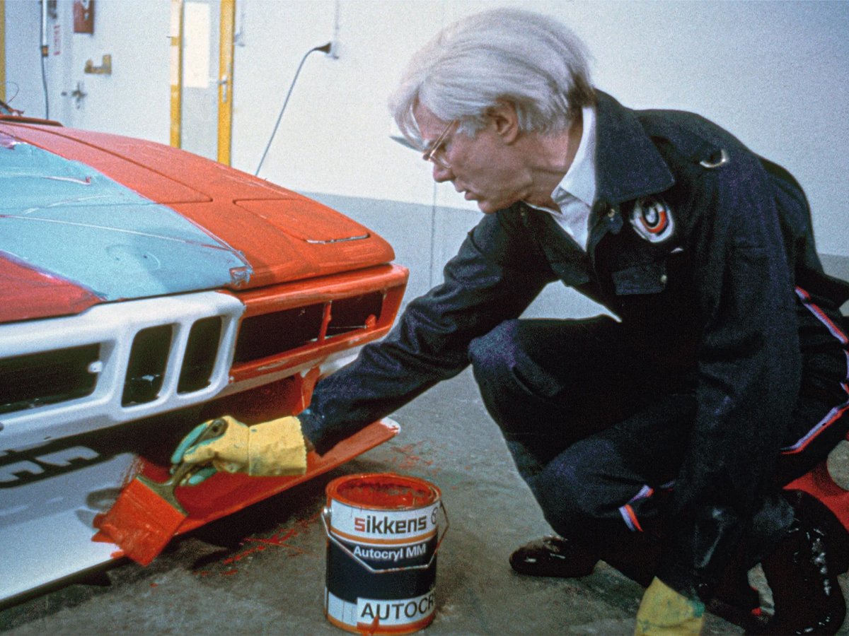 Artist Andy Warhol painting the 1978 BMW M1 Art Car