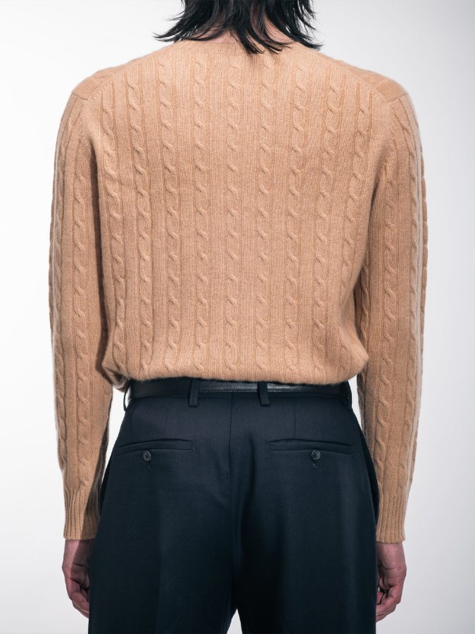 The crewneck is 100 per cent Mongolian cashmere